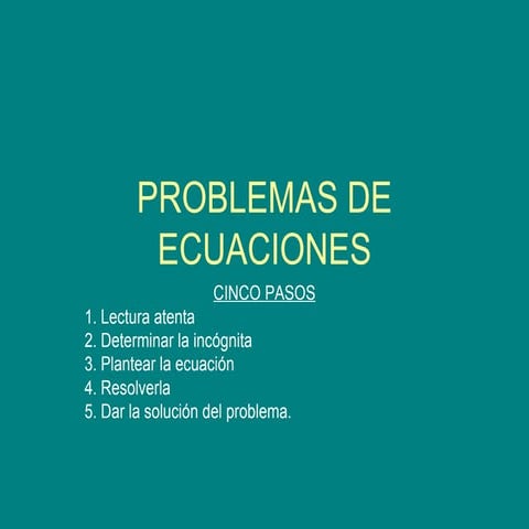 Problemas de ecuaciones