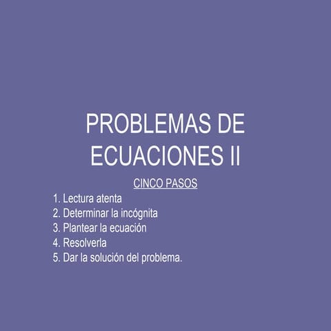 Problemas de ecuaciones ii