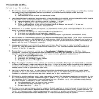 Problemas de genética