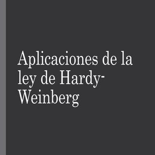 Ley de Hardy-Weinberg