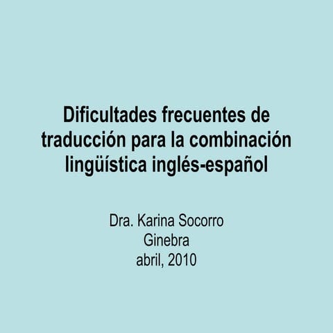 Problemas de traducción inglés español