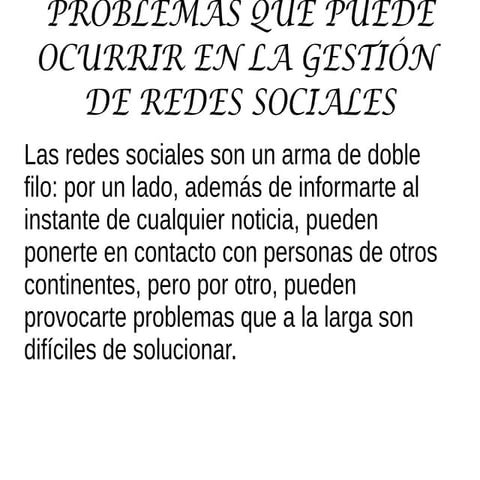 Problemas en redes sociales