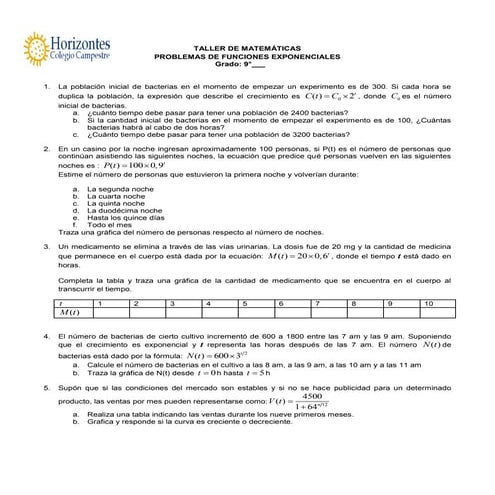 Problemas exponenciales