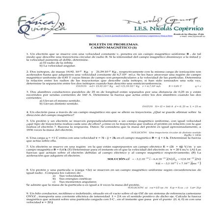 Problemas fuerza magnetica