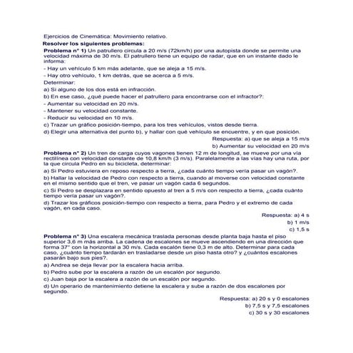 Nivel 0B: Problemas Movimiento Relativo