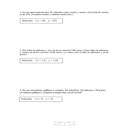 Problemas propuestos ecuaciones