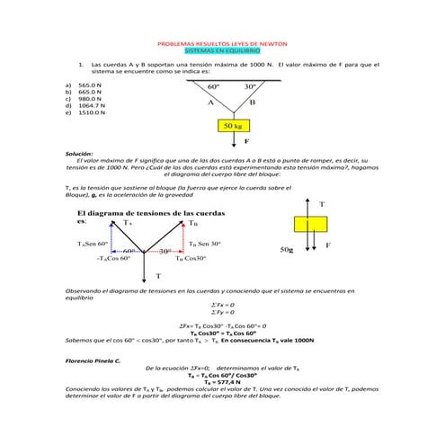 Problemas Leyes de Newton Nivel 0B