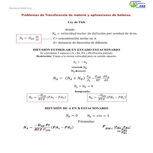 Problemas transferencia de materia