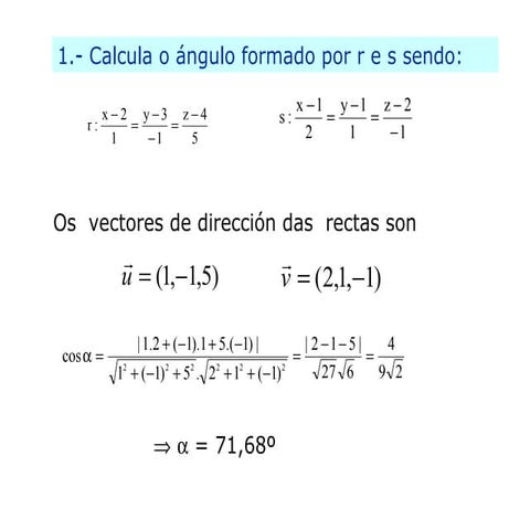 Problemas xeometría espacio inicial