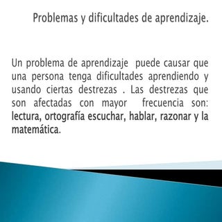 Problemas y dificultades de aprendi...
