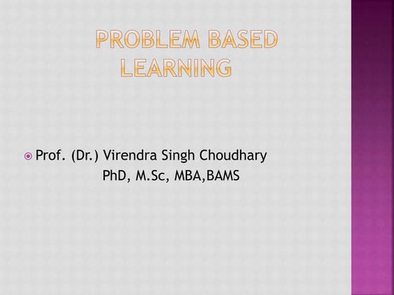 Problem Based Learning. Learning approach. | PPT