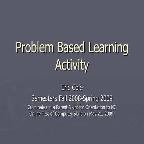 Problem Based Learning Activity | PPS