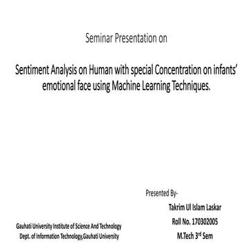 Sentiment Analysis on Human with special Concentration on infants’ emotional ...