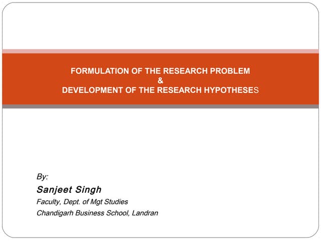 Problem definition  research methodology