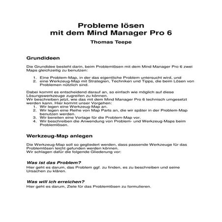 Probleme LöSen Mit Dem Mind Manager Pro 6
