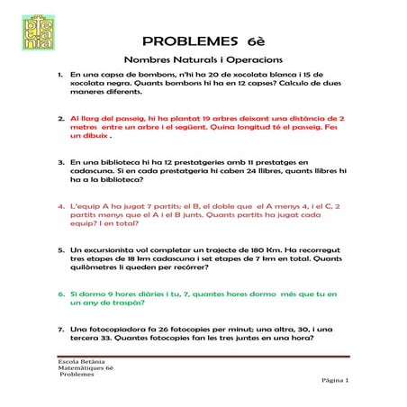 Problemes tots temes 6è