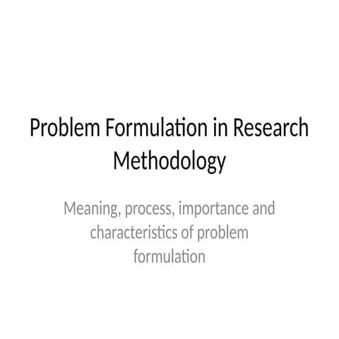Problem Formulation | PPT