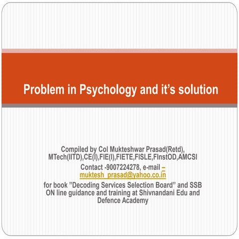 Problem in Psychology and its solution.pptx