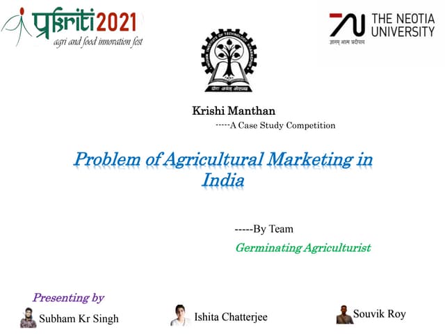 Problem of agricultural marketing in india