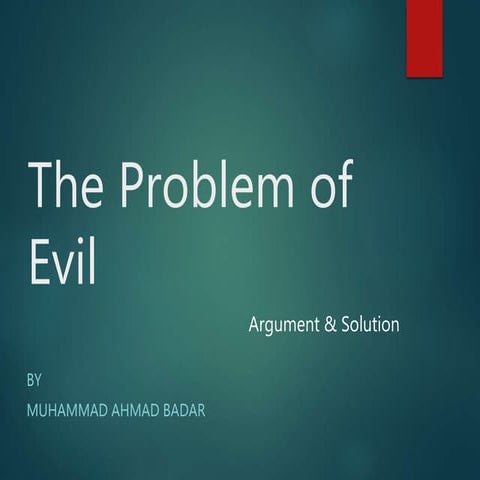 Problem of evil arguments slides