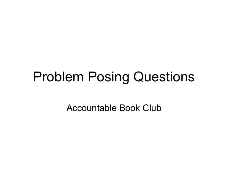 Problem posing questions