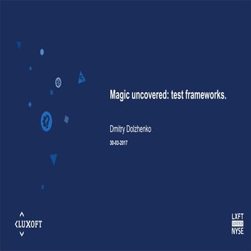 Dmitrii Dolzhenko «С++ Problems and How Test Frameworks Actually Work» 