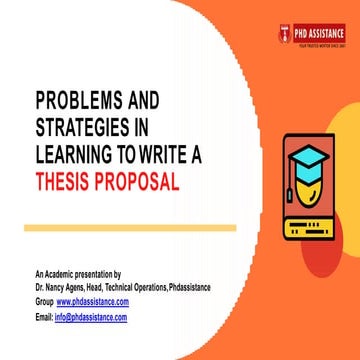 Problems and Strategies in Learning to Write a Thesis Proposal - phdassistanc...