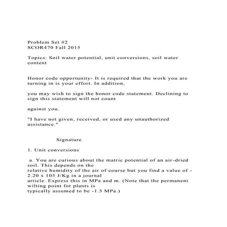 Problem Set #2 SCOR470 Fall 2015 Topics Soil water pote.docx