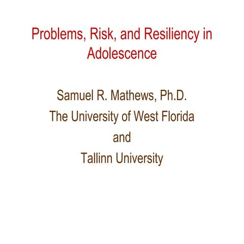 Problemsin adolescence reference