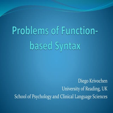 Problems of function based syntax | PPT