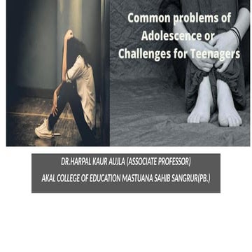 Common problems or challenges faced by Indian adolescents