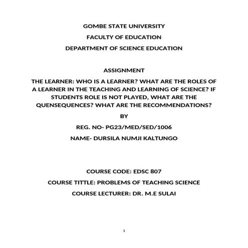 PROBLEMS OF TEACHING SCIENCE education doc