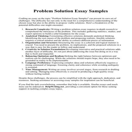 Problem Solution Essay Samples.pdf