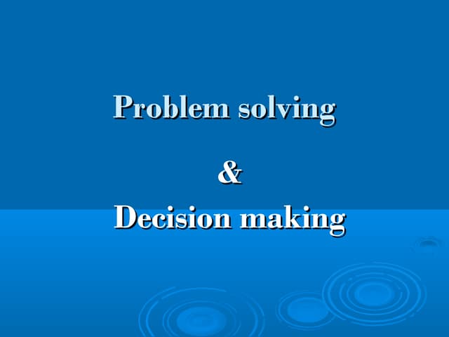 Problem solving