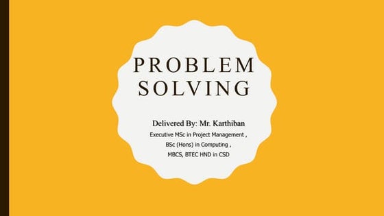 Problem solving techniques | PPT