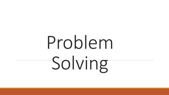 Problem solving techniques | PPTX