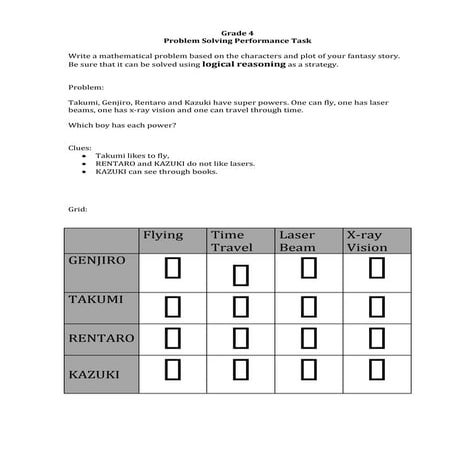 Problem solving 4x4 grid | PDF