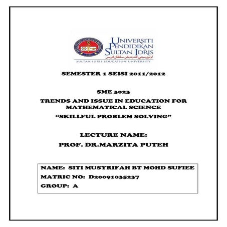 Problem Solving-part musyrifah