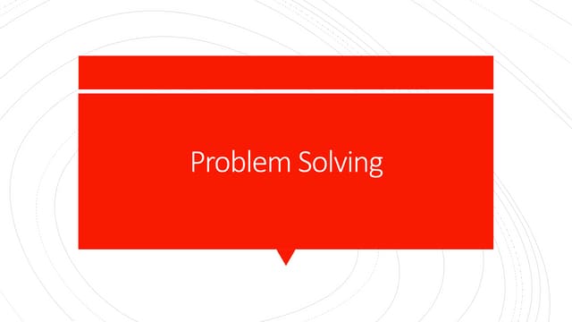 Problem Solving | PPT | Free Download