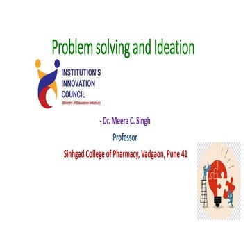 Problem solving and ideation guidance for students and faculty under ...