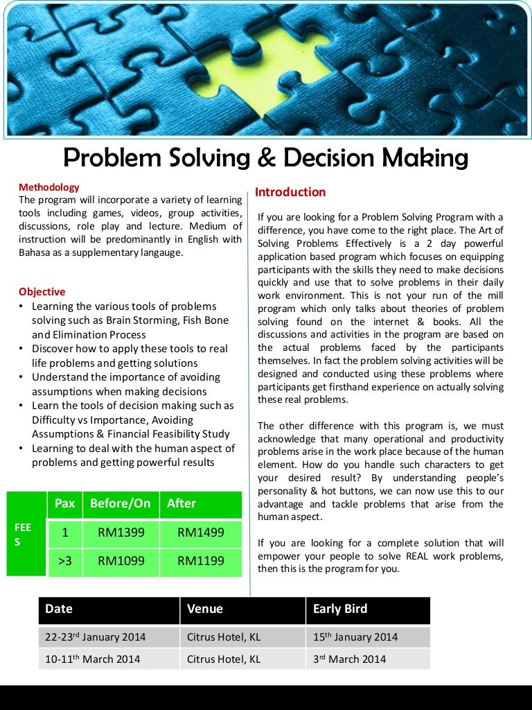 Problem solving & decision making