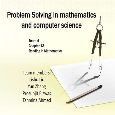 Problem solving strategies in mathematics and computer science | PPT