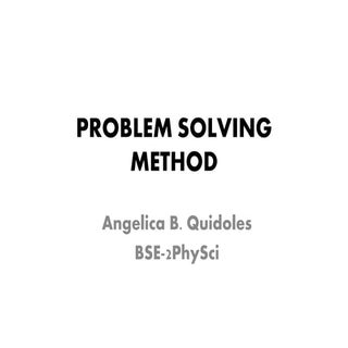 Problem solving method