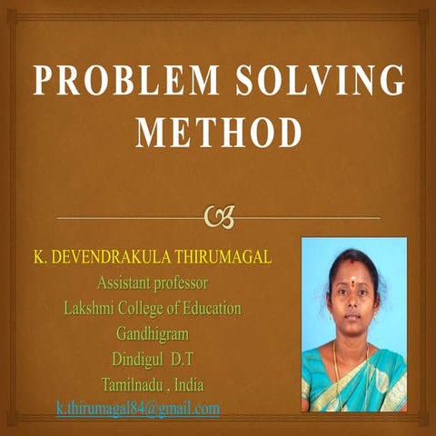 Problem solving method ppt | PPTX