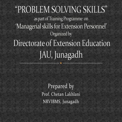 Problem solving skill