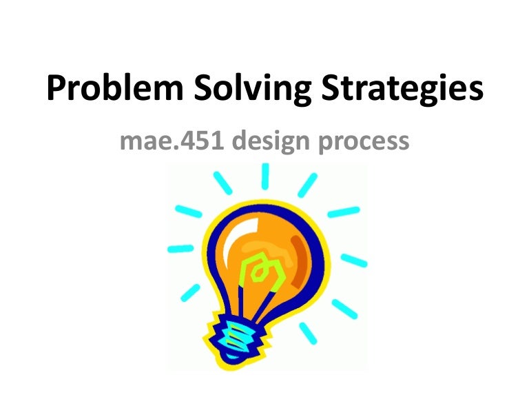 Problem solving strategies