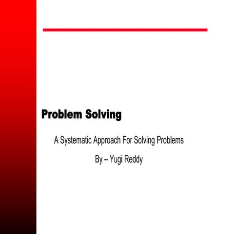 Problem Management - Systematic Approach | PPTX
