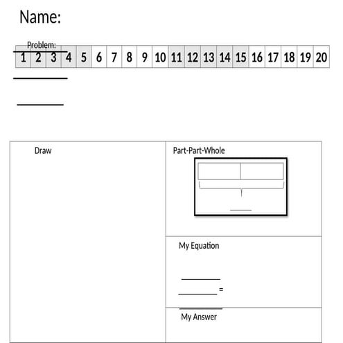 Problem Solving Template First Grade Students