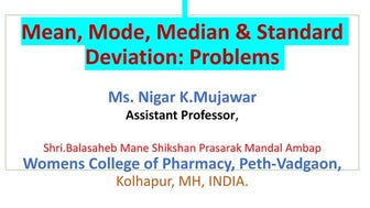 Problems on Mean,Mode,Median Standard Deviation