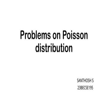 Problems on Poisson distribution presentation